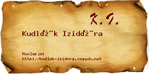 Kudlák Izidóra névjegykártya